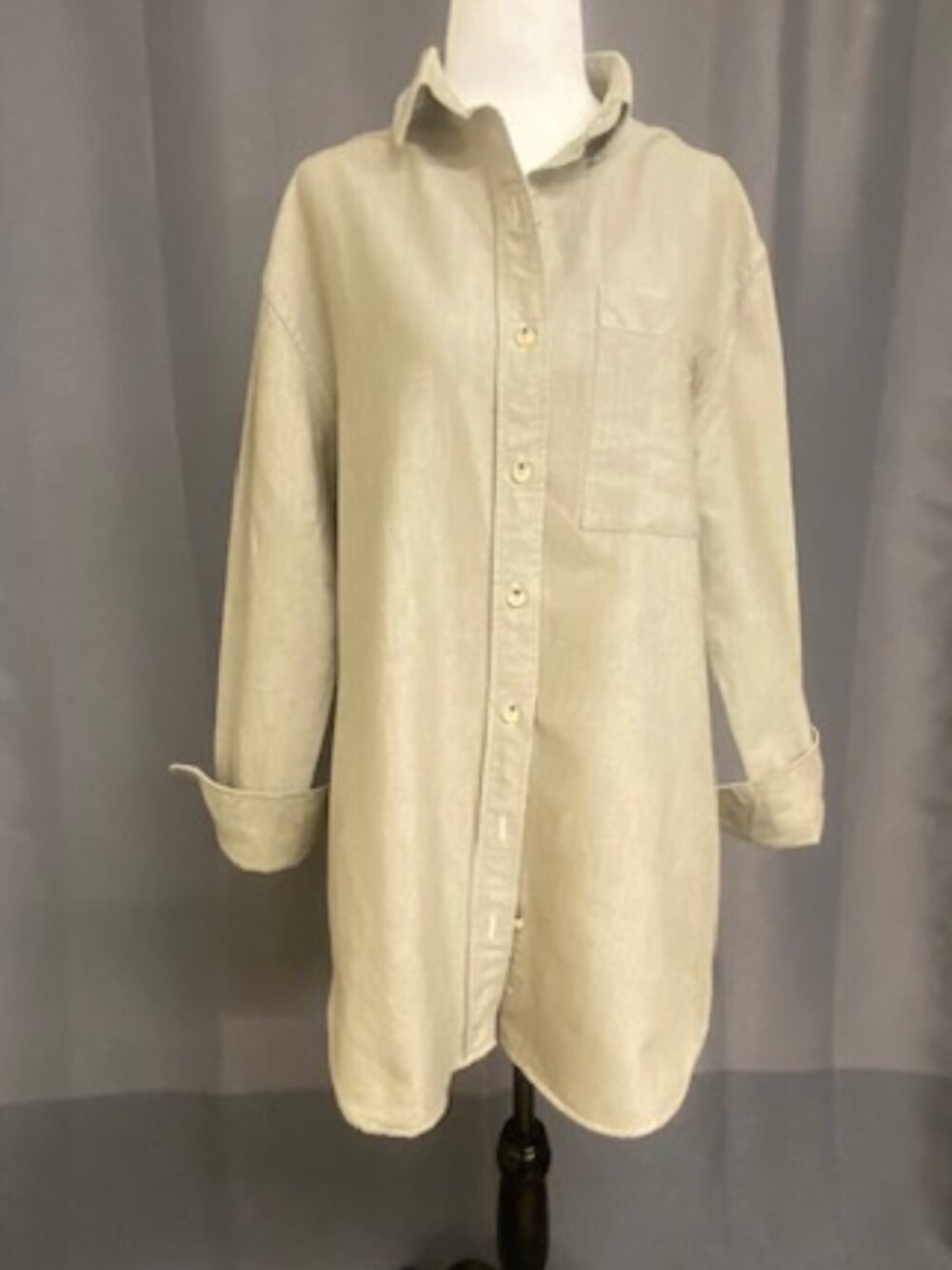 KOTN Over sized Oxford Shirt Egyptian Cotton Beige Size Med